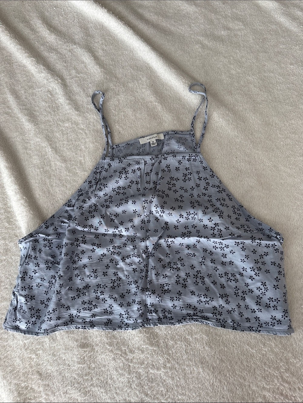 Aritzia Light Blue Floral Halter Camisole Top